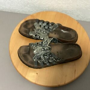 Birkenstock Betula Butterfly Reptile Leather Studded Sandals Women's Size 40